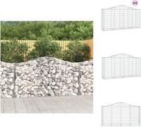 vidaXL Gabions avec arc surélevé 8 pcs. 200x50x100/120cm Fer galvanisé - Pots de fleurs & Jardinières