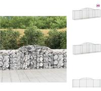 vidaXL Gabions avec arc surélevé 8 pcs. 300x50x80/100 cm Fer galvanisé - Pots de fleurs & Jardinières