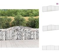 vidaXL Gabions avec arc surélevé 8 pcs. 400x30x100/120cm Fer galvanisé - Pots de fleurs & Jardinières