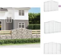 vidaXL Gabions avec arc surélevé 9 pcs. 200x50x120/140cm Fer galvanisé - Pots de fleurs & Jardinières