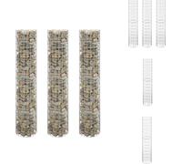 vidaXL Gabions Hauts Plateaux 3 pcs. Rond Acier Galvanisé Ø30x150 cm - Pots de fleurs & Jardinières