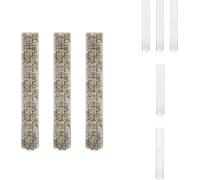 vidaXL Gabions Hauts Plateaux 3 pcs. Rond Acier Galvanisé Ø30x200 cm - Pots de fleurs & Jardinières