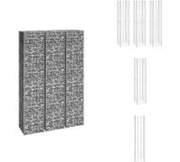vidaXL Gabions plateaux 3 pcs 30x30x150 cm Fer - Pots de fleurs & Jardinières