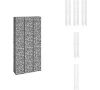 vidaXL Gabions plateaux 3 pcs 30x30x200 cm Fer - Pots de fleurs & Jardinières