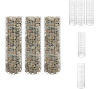 vidaXL Gabions plateaux 3 pcs. Rond Acier Galvanisé Ø30x100 cm - Pots de fleurs & Jardinières
