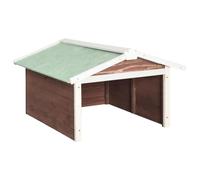 vidaXL Garage de Tondeuse à Gazon 72x87x50 cm Moka et Blanc Sapin