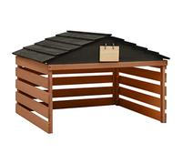 vidaXL Garage pour tondeuse-robot 78x74x54 cm bois de sapin noir et brun