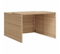 Garage pour tondeuse-robot Beige 86x90x52/57 cm Poly rotin