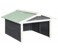 vidaXL Garage pour tondeuse à gazon robot 72x87x50 cm Gris Blanc Bois de sapin