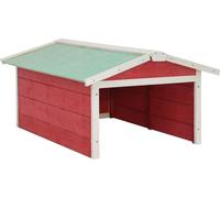 vidaXL Garage pour tondeuse à gazon robot 72x87x50 cm Rouge Blanc Bois de sapin