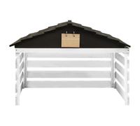 vidaXL Garage pour tondeuse-robot noir et blanc 78x74x54 cm bois de sapin