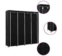VidaXL Garde-robe 4 compartiments Noir
