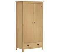 vidaXL Garde-robe à 2 portes Hill 89x50x170 cm Bois de pin solide Marron