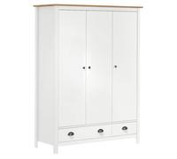 vidaXL Garde-robe à 3 portes Hill Blanc 127x50x170 cm Bois pin solide