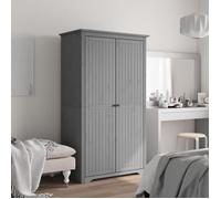 vidaXL Garde-robe, Armoire à Vêtements, Placard de Vêtements, Meuble de Rangement, Organisateur de Chambre, Gris Bois Massif 355061