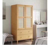 Vidaxl Garde-Robe Senja Aspect Rotin Marron Bois Massif De Pin Marron