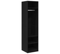 vidaXL Garde-Robe, Armoire de Rangement, Étagère à Vêtements, Meuble de Chambre à Coucher, Organisateur de Maison Intérieur, Noir Bois d’Ingénierie