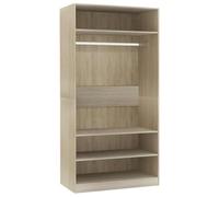 vidaXL Garde-Robe, Armoire de Rangement, Étagère à Vêtements, Meuble de Chambre à Coucher, Organisateur de Maison Intérieur, Chêne Sonoma Bois d’Ingénierie