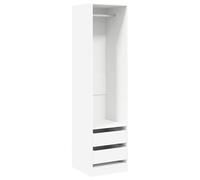 vidaXL Garde-Robe, Armoire de Rangement, Organisateur de Chambre à Coucher, Meuble de Rangement Maison Intérieur, avec Tiroirs Blanc Bois d’Ingénierie