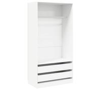 vidaXL Garde-Robe, Armoire de Rangement, Organisateur de Chambre à Coucher, Meuble de Rangement Maison Intérieur, Blanc Bois d’Ingénierie