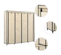 vidaXL Garde-robe 4 compartiments 175x45x170 cm Crème