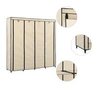 vidaXL Garde-robe avec 4 compartiments Crème 175x45x170 cm