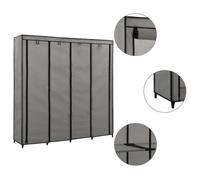 vidaXL Garde-robe avec 4 compartiments Gris 175 x 45 x 170 cm (282448)