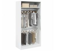 vidaXL Garde-robe Blanc 100x50x200 cm Bois d'ingénierie, armoire de rangement, organisateur de garde-robe, armoire, placard, 3307801