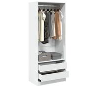 vidaXL Garde-robe 80 x 50 x 200 cm en bois d'ingénierie blanc