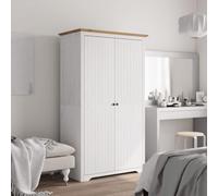 vidaXL Garde-robe BODO blanc marron 99x53,5x173 cm bois massif de pin