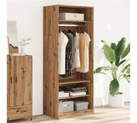 vidaXL Garde-robe chêne artisanal 80x50x200 cm bois d'ingénierie, armoire de rangement, organisateur de garde-robe, armoire, 3307701 Marron G