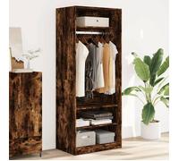 vidaXL Garde-robe chêne fumé 80x50x200 cm bois d'ingénierie Marron