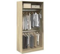 vidaXL Garde-robe Chêne sonoma 100x50x200 cm Aggloméré, armoire de rangement, organisateur de garde-robe, armoire, placard, 3307803 Marron G