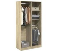 vidaXL Garde-robe Chêne sonoma 100x50x200 cm Aggloméré, armoire de rangement, organisateur de garde-robe, armoire, placard, 3307767 Marron G