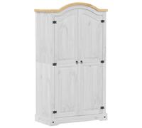 vidaXL Garde-Robe Corona Blanc 102x52x186 cm Bois de pin Massif, Armoire de Rangement, Organisateur de Garde-Robe, Armoire, Placard