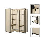 vidaXL Garde-Robe d'angle Penderie Armoire de Rangement Stockage Vêtements Meuble de Rangement Organisateur Chambre à Coucher Chaussures Crème