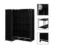 vidaXL Garde-Robe d'angle Penderie Armoire de Rangement Stockage Vêtements Meuble de Rangement Organisateur Chambre à Coucher Chaussures Noir