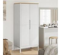 vidaXL Garde-robe FLORO blanc 77x53x171 cm bois massif de pin, armoire de rangement, organisateur de garde-robe, armoire, 374006 Blanc G