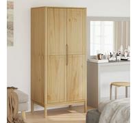 vidaXL Garde-robe FLORO cire marron 77x53x171 cm bois massif de pin