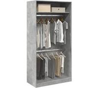 Garde robe Gris béton 100x50x200 cm Aggloméré
