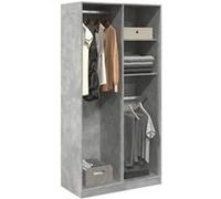 vidaXL Garde-robe Gris béton 100x50x200 cm Aggloméré, armoire de rangement, organisateur de garde-robe, armoire, placard, 3307768 Gris G