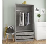 vidaXL Garde-robe Gris béton 100x50x200 cm Bois d'ingénierie 800607