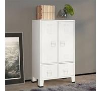 vidaXL Garde-robe industrielle - Blanc