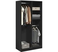 vidaXL Garde-robe Noir 100x50x200 cm Aggloméré, armoire de rangement, organisateur de garde-robe, armoire, placard, 3307766 Noir G