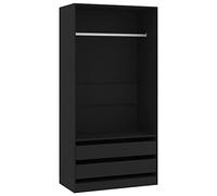 vidaXL Garde-Robe Noir 100x50x200 cm Bois d'ingénierie