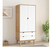 vidaXL Garde-robe OTTA Bois massif pin Marron et blanc 76,5x53x172 cm