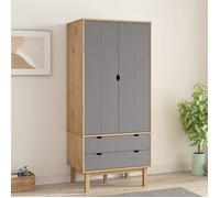 vidaXL Garde-robe OTTA Bois massif en pin Marron et gris 76,5x53x172 cm