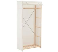 vidaXL Garde-Robe Penderie Armoire de Rangement Stockage Vêtements Meuble de Rangement Organisateur Chambre à Coucher Chaussures Blanc Tissu