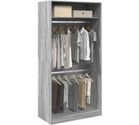 vidaXL Garde-robe sonoma gris 100x50x200 cm bois d'ingénierie, armoire de rangement, organisateur de garde-robe, armoire, 3307806 Gris G