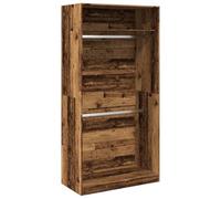 vidaXL Garde-robe vieux bois 100x50x200 cm bois d'ingénierie, armoire de rangement, organisateur de garde-robe, armoire, 3307808